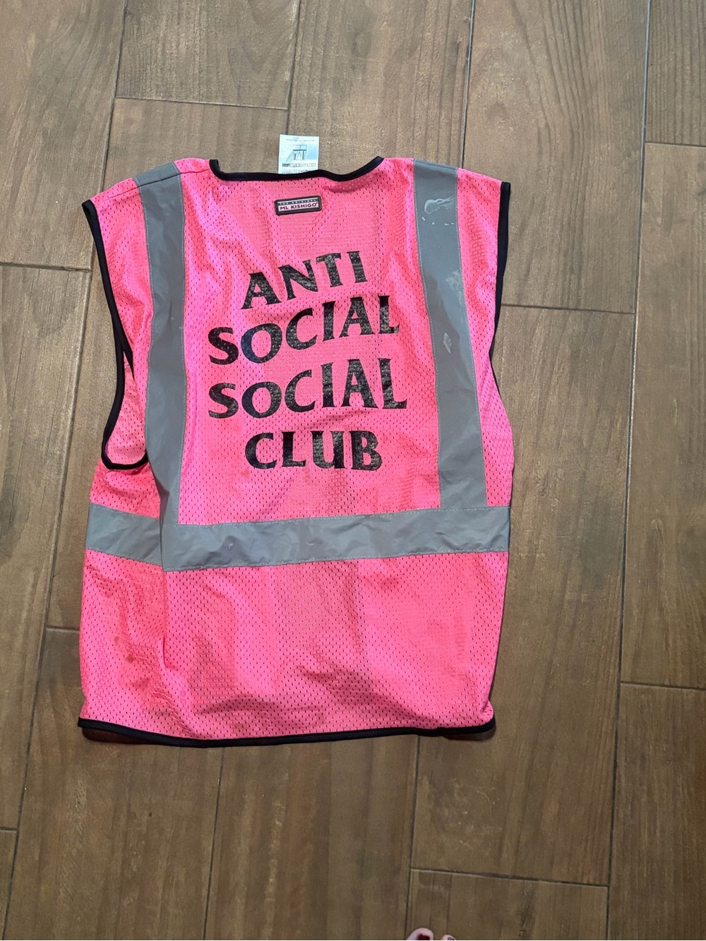 Rare !!! Anti Social Social Club Pink Reflective Safety Vest